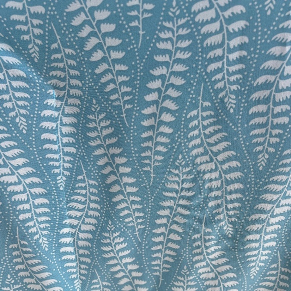 0109/ Pale Teal Leaf Pattern Kaftan, Long Kaftan - Picture 9 of 14